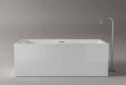Baignoire Îlot|Bernstein Baignoire îlot rectangulaire VERONA acrylique blanc - 170x80x60cm - Garantie 5 ans - Avec robinet mitigeur 1521, Sans siphon