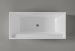 Baignoire Îlot|Bernstein Baignoire îlot rectangulaire VERONA acrylique blanc - 170x80x60cm - Garantie 5 ans - Avec robinet mitigeur 1521, Sans siphon