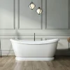 Rogier & Mothes Baignoire îlot retro sur socle ovale PITTSBURGH Blanche 177 cm