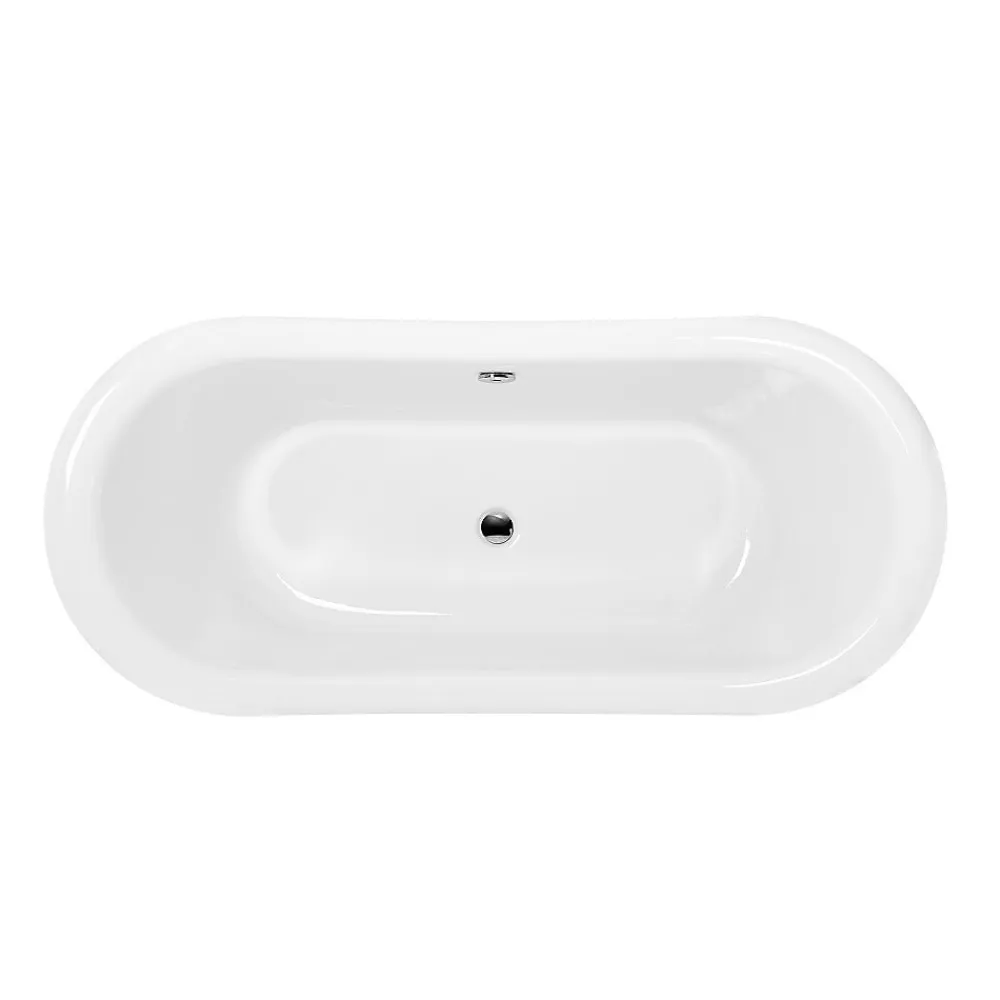 Rogier & Mothes Baignoire îlot retro sur socle ovale PITTSBURGH Blanche 177 cm