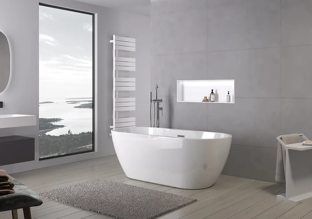 Bernstein Baignoire îlot ROMA PLUS 2.0 acrylique Blanc brillant 166x75x58cm Sans robinet