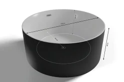 Spalina Baignoire îlot ronde Loom 2.0,noir mat, 130x130 cm, by