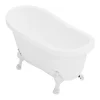 Vente-unique Baignoire îlot rétro avec pieds de lion blancs - 200 L - 145 x 74 x 77 cm - Blanche - NISOS II