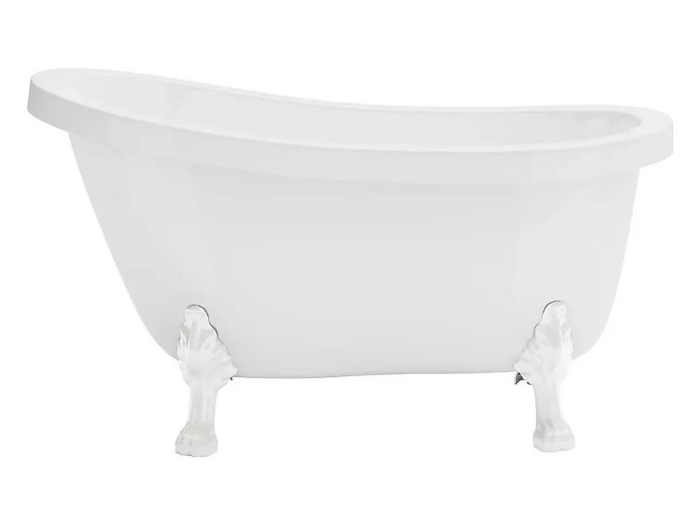 Vente-unique Baignoire îlot rétro avec pieds de lion blancs - 200 L - 145 x 74 x 77 cm - Blanche - NISOS II