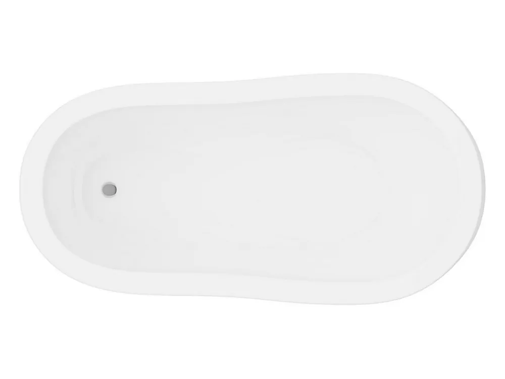 Vente-unique Baignoire îlot rétro avec pieds de lion blancs - 200 L - 145 x 74 x 77 cm - Blanche - NISOS II