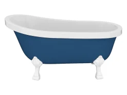 Vente-unique Baignoire îlot rétro avec pieds de lion blancs - 200 L - 145 x 74 x 77 cm - Bleu - NISOS II