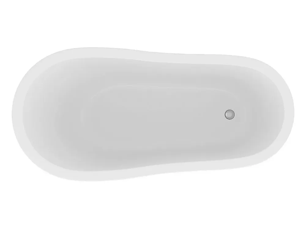 Vente-unique Baignoire îlot rétro avec pieds de lion blancs - 200 L - 145 x 74 x 77 cm - Bleu - NISOS II