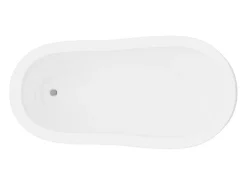 Baignoire Îlot|Vente-unique Baignoire îlot rétro avec pieds de lion argentés - 200 L - 145 x 74 x 77 cm - Blanche - NISOS II