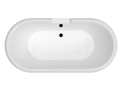 Vente-unique Baignoire îlot style campagne chic - Gris mat - 161L - 152 x 74 x 60 cm - CAVASO