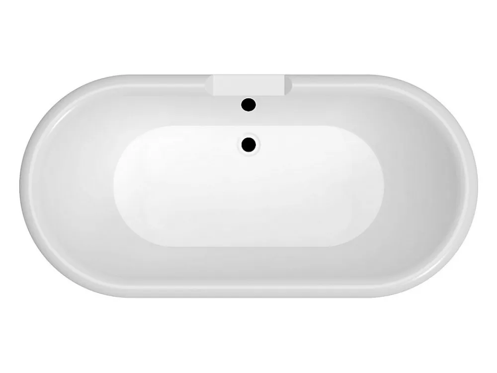 Vente-unique Baignoire îlot style campagne chic - Gris mat - 161L - 152 x 74 x 60 cm - CAVASO