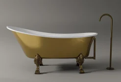 Baignoire Îlot|Bernstein Baignoire îlot sur pieds rétro acrylique PARIS PREMIUM OR - Garantie 5 ans, 175x74cm