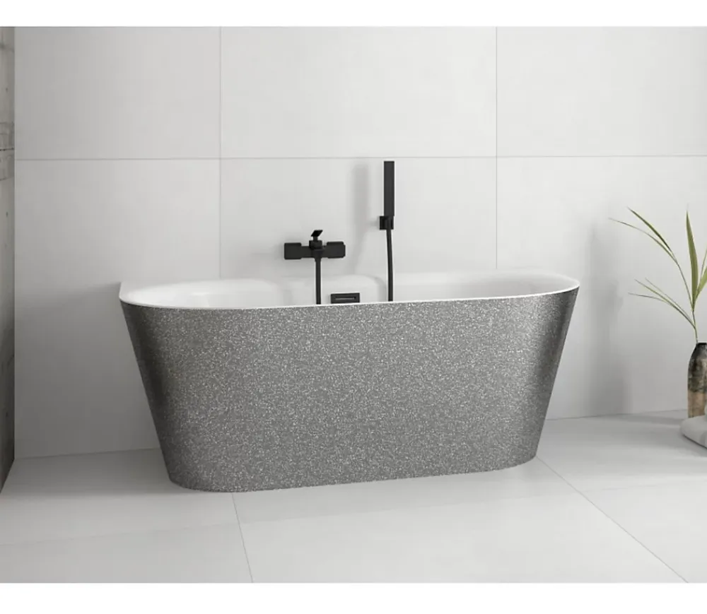 Azura Home Design Baignoire îlot VICA GLAM SILVER 80 cm - 150cm