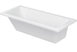Baignoire Droite|Duravit Baignoire murale acrylique rectangulaire à encastrer salle de bain, 160x70x42cm, Garantie 5 ans, Sans pieds, Blanc, DURALAVANT