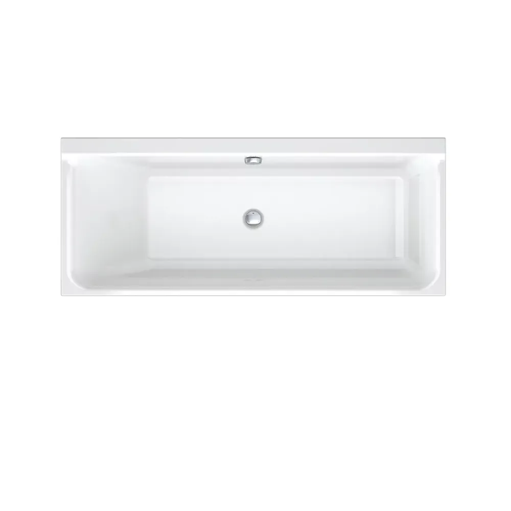 Duravit Baignoire murale acrylique rectangulaire à encastrer, 1 dossier à gauche, 170x70x49,5cm, Sans pieds, Blanc brillant, P3
