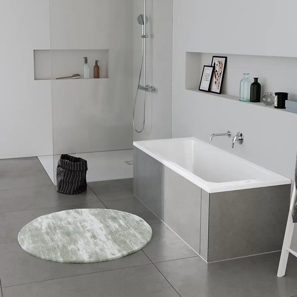 Duravit Baignoire murale acrylique rectangulaire à encastrer salle de bain, 2 dossiers, 160x70x47cm Sans pieds, Blanc, DURAPECOS