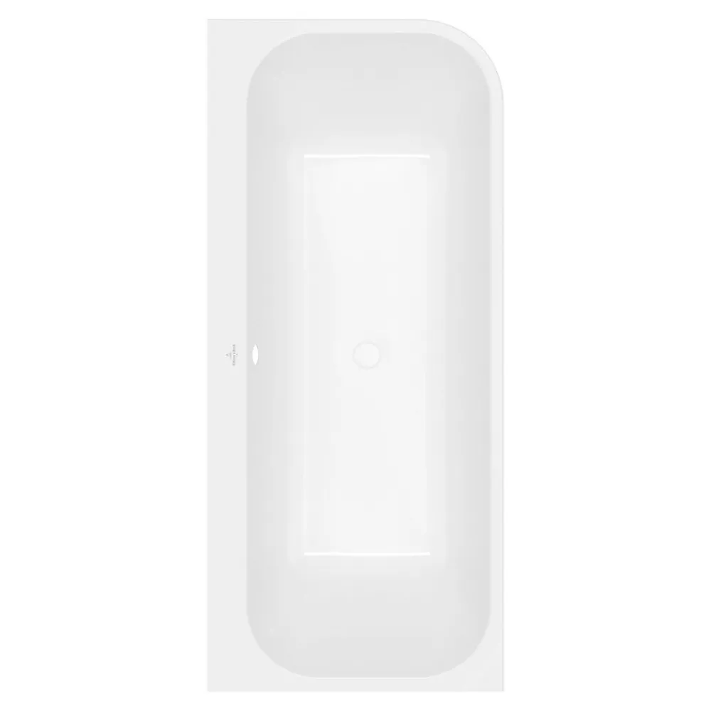 Villeroy & Boch Baignoire murale Architectura pour installation en angle à gauche, 1800 x 800 mm, Blanc