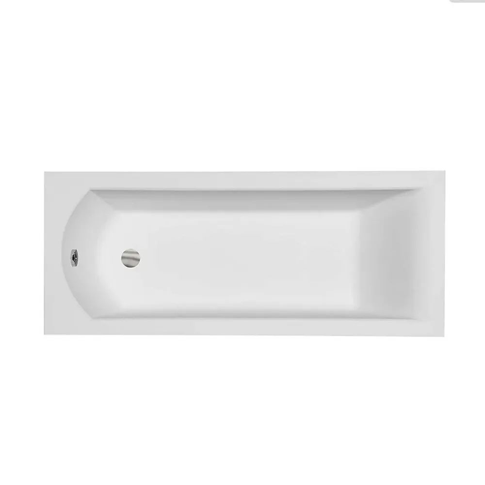 Baignoire Droite|Besco Baignoire rectangulaire - 170 x 70 cm - avec Tablier - Pieds - Vidage Chrome - SHEA