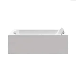 Baignoire Droite|Besco Baignoire rectangulaire - 170 x 70 cm - avec Tablier - Pieds - Vidage Chrome - SHEA