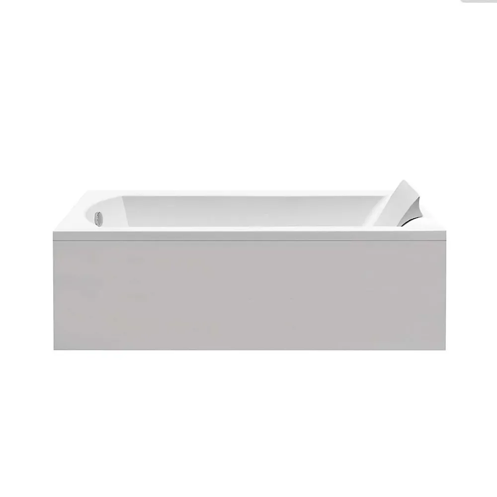 Baignoire Droite|Besco Baignoire rectangulaire - 170 x 70 cm - avec Tablier - Pieds - Vidage Chrome - SHEA