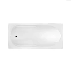 Baignoire Droite|Besco Baignoire rectangulaire - 180 x 80 cm - sans Habillage - avec Pieds - Vidage Chrome - BONA