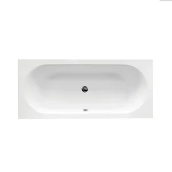 Baignoire Droite|Besco Baignoire rectangulaire - 160 x 75 cm - sans Habillage - avec Pieds - Vidage Chrome - VITAE
