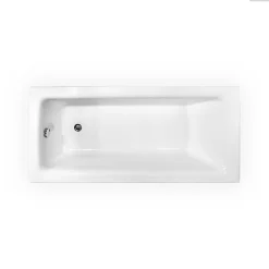 Besco Baignoire rectangulaire - 160 x 70 cm - sans Habillage - avec Pieds - Vidage Chrome - TALIA SLIM