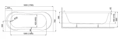 Baignoire D'Angle|Badland Baignoire rectangulaire 170 x 70 GRACJA acrylique blanc + Support stabilisateur en polystyrène + Pieds + Vidage à chromé