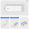 Baignoire Droite|Besco Baignoire rectangulaire - 180 x 80 cm - avec Tablier - Pieds - Vidage Chrome - SHEA