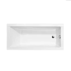 Baignoire Droite|Besco Baignoire rectangulaire - 170 x 70 cm - sans Habillage - avec Pieds - Vidage Chrome - MODERN