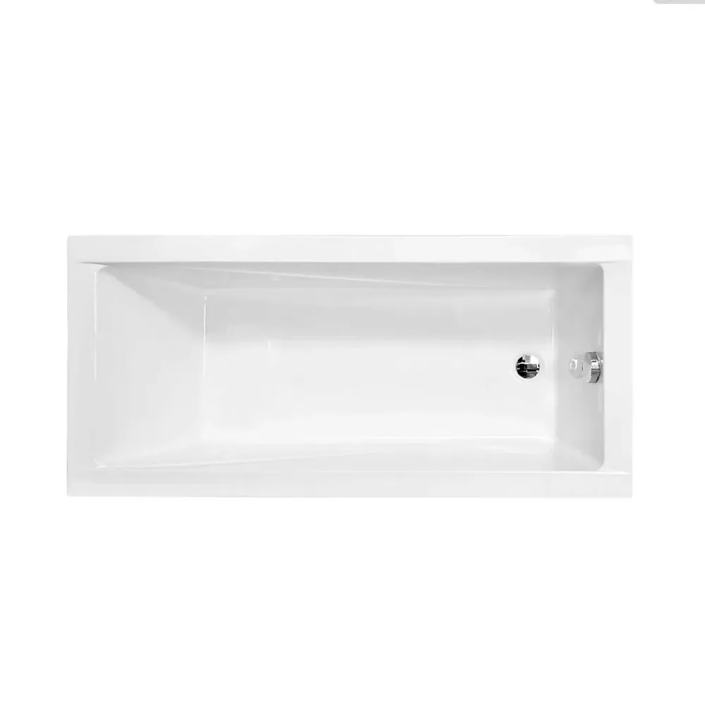 Baignoire Droite|Besco Baignoire rectangulaire - 170 x 70 cm - sans Habillage - avec Pieds - Vidage Chrome - MODERN