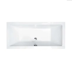 Baignoire Droite|Besco Baignoire rectangulaire - 175 x 80 cm - avec Habillage - Pieds - Vidage Chrome - QUADRO SLIM