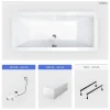 Baignoire Droite|Besco Baignoire rectangulaire - 170 x 75 cm - avec Tablier - Pieds - Vidage Chrome - QUADRO