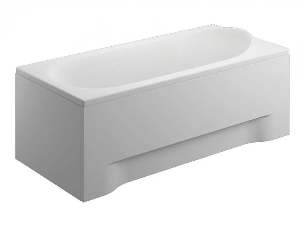 Baignoire D'Angle|Badland Baignoire rectangulaire 160 x 75 MEDIUM acrylique blanc + avec Tablier + Pieds + Vidage à chromé