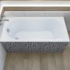 Baignoire D'Angle|Badland Baignoire rectangulaire 180 x 80 GRACJA acrylique blanc + Support stabilisateur en polystyrène + Pieds + Vidage à chromé