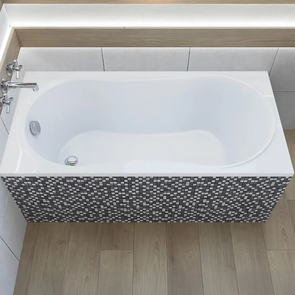 Baignoire D'Angle|Badland Baignoire rectangulaire 180 x 80 GRACJA acrylique blanc + Support stabilisateur en polystyrène + Pieds + Vidage à chromé