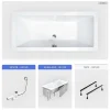 Besco Baignoire rectangulaire - 190 x 90 cm - avec Habillage - Pieds - Vidage Chrome - QUADRO SLIM