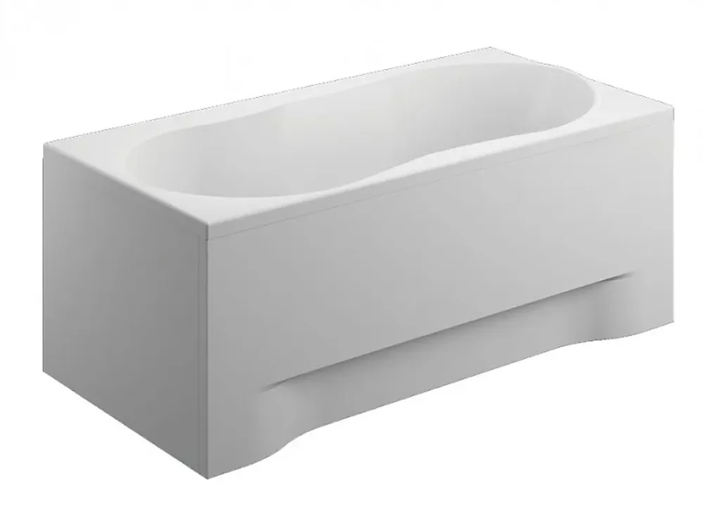 Baignoire D'Angle|Badland Baignoire rectangulaire 120 x 75 GRACJA acrylique blanc + avec Tablier + Pieds + Vidage à chromé
