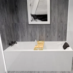Baignoire D'Angle|Badland Baignoire rectangulaire 150 x 70 MODERN acrylique blanc, sans Habillage + Repose Tête + Pieds + Vidage à chromé