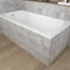 Baignoire D'Angle|Badland Baignoire rectangulaire 130 x 70 CLASSIC acrylique blanc + Support stabilisateur en polystyrène + Pieds + Vidage à chromé