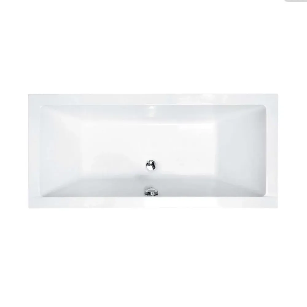 Baignoire Droite|Besco Baignoire rectangulaire - 170 x 75 cm - sans Habillage - avec Pieds - Vidage Chrome - QUADRO