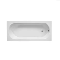 Baignoire Droite|Besco Baignoire rectangulaire - 170 x 75 cm - avec Habillage - Pieds - Vidage Chrome - INTRICA SLIM