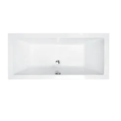 Baignoire Droite|Besco Baignoire rectangulaire blanc à encastrer - Repose Tête OFFERT - QUADRO SLIM - 190 x 90 cm