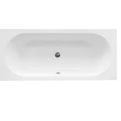 Besco Baignoire rectangulaire blanche à encastrer + repose tête - 170 x 75 cm - VITAE SLIM