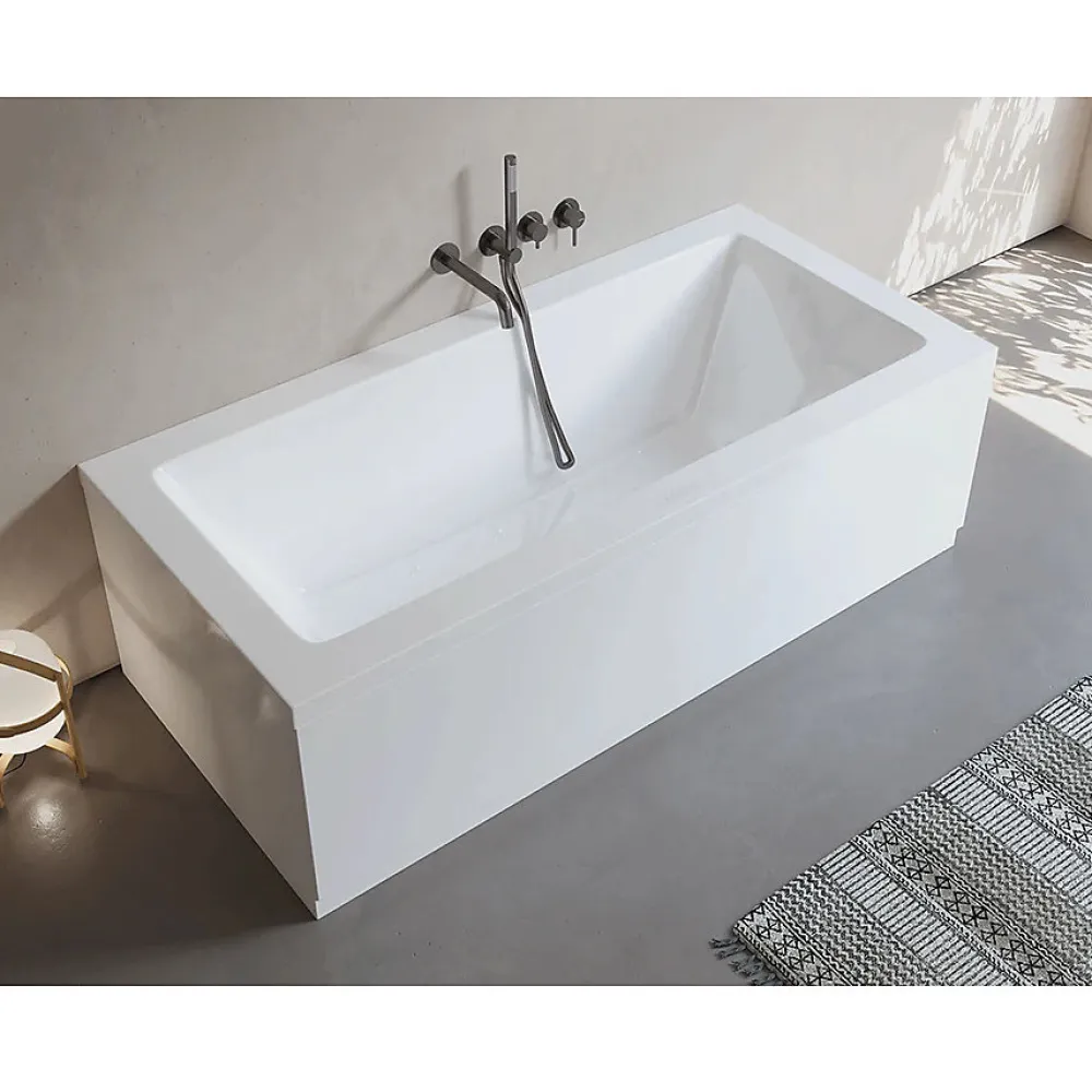 Sanycces Baignoire rectangulaire CUBE blanche 170x80 Tablier non inclus