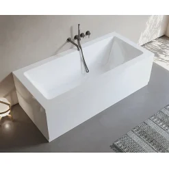Baignoire Îlot|Sanycces Baignoire rectangulaire CUBE blanche 180x90 Tablier non inclus