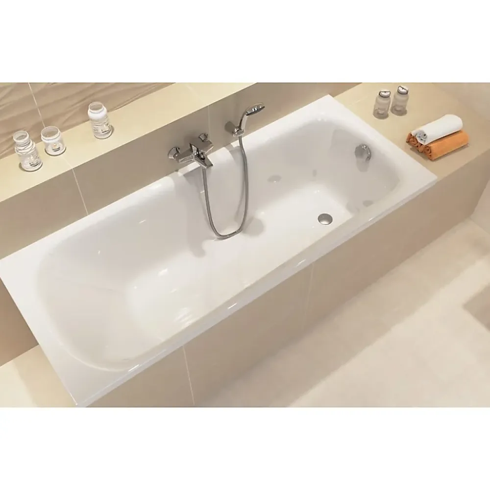 Baignoire Droite|Planète Bain Baignoire rectangulaire gain de place 150x70 cm NAO encastrable (SANS TABLIER)