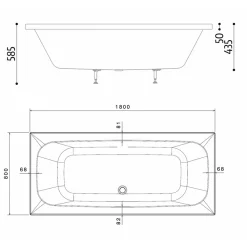 Sanitaire Baignoire rectangulaire POP 180x80cm - Sans tablier