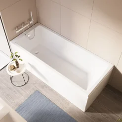 Baignoire Droite|Vitra Baignoire rectangulaire Neon avec pied 170x75cm Blanc