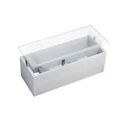 Baignoire D'Angle|Badland Baignoire rectangulaire 120x70 ARIA REHAB acrylique blanc + Support stabilisateur en polystyrène + Poignées +Pieds+Vidage à chromé