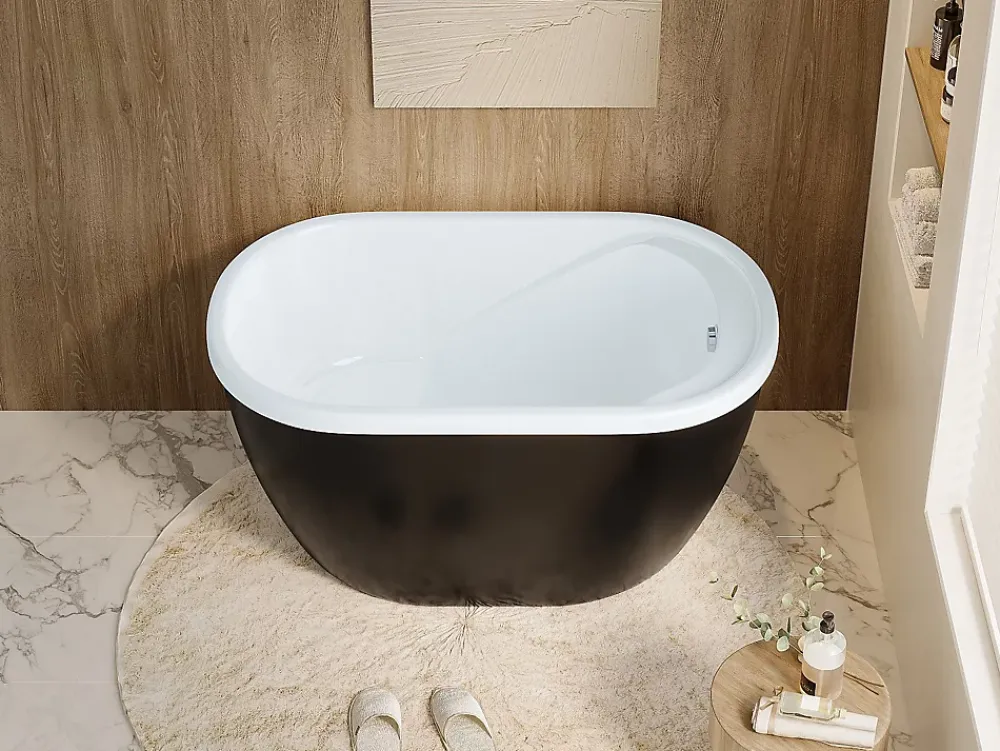 Vente-unique Baignoire sabot - 165 L - 120 x 75 x 65 cm - Noire - PICCOLA